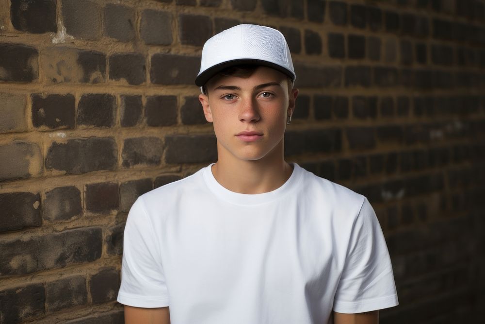 Portrait t-shirt looking brick. 