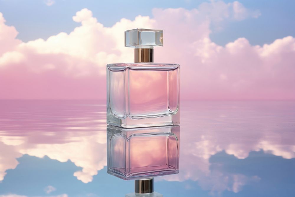 Perfume bottle reflection cosmetics. AI generated Image by rawpixel.