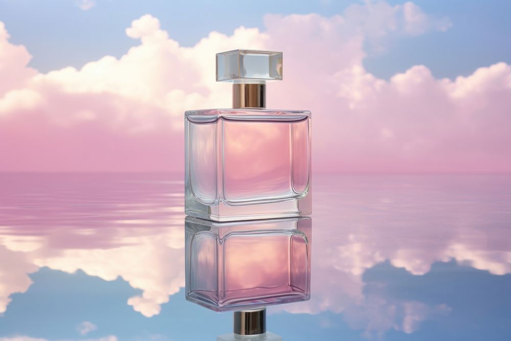 Perfume bottle reflection cosmetics. 