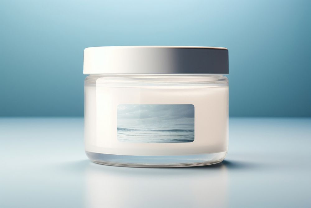 Container label jar cosmetics. 