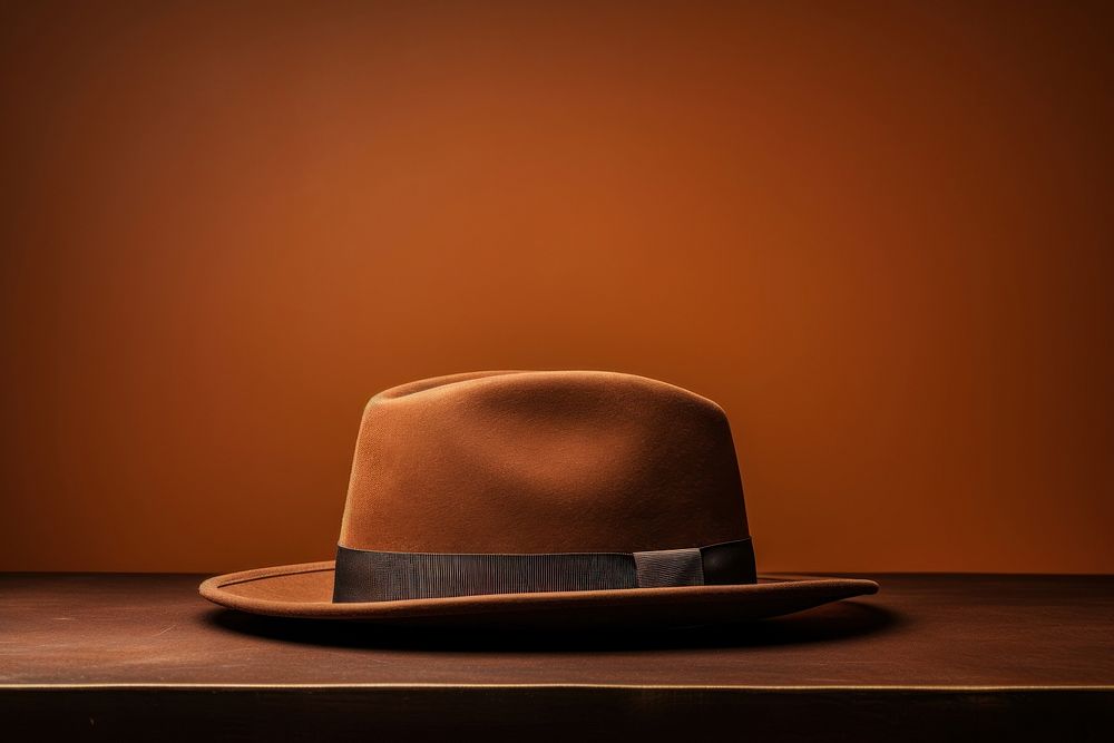 Fedora brown headwear headgear. AI generated Image by rawpixel.