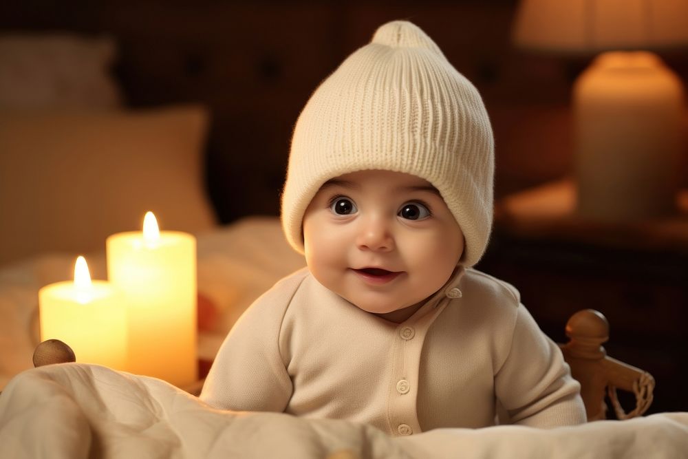Portrait candle child photo. AI generated Image by rawpixel.