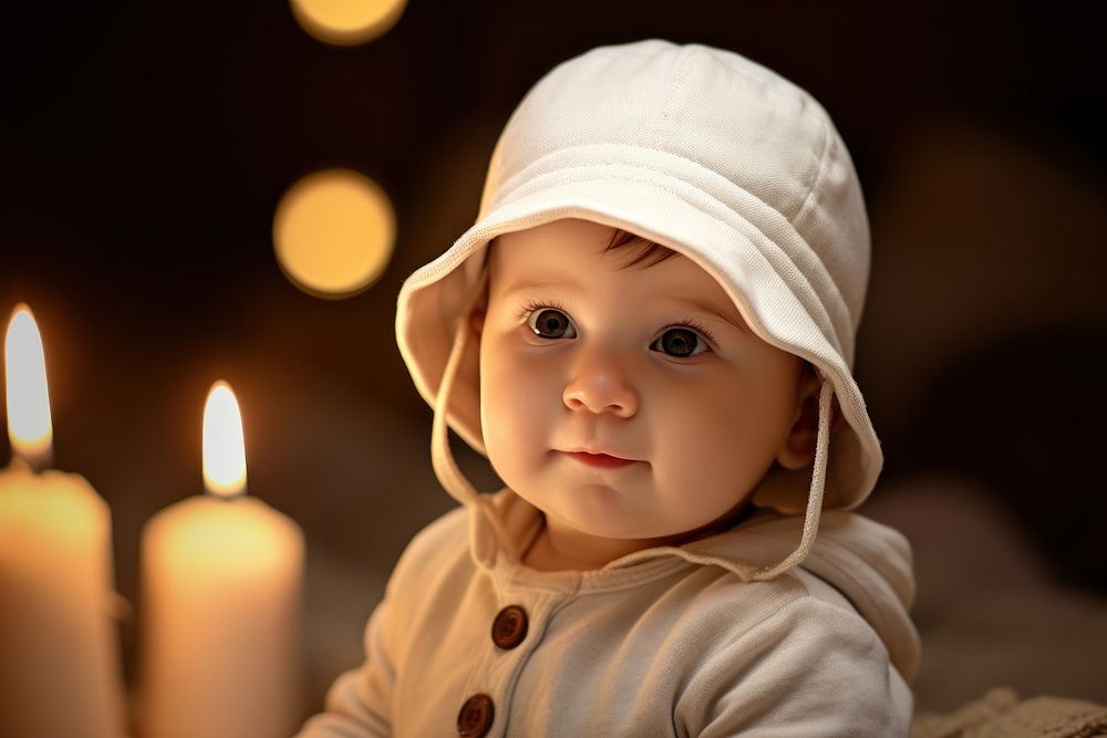 Portrait lighting candle child. AI generated Image by rawpixel.