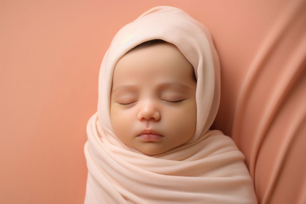 Sleeping portrait newborn child. AI generated Image by rawpixel.