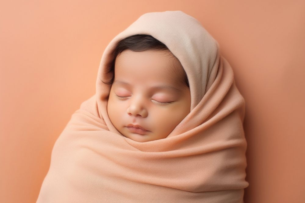Sleeping portrait blanket child. AI generated Image by rawpixel.