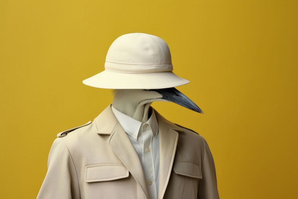 Bird overcoat adult hat. AI generated Image by rawpixel.