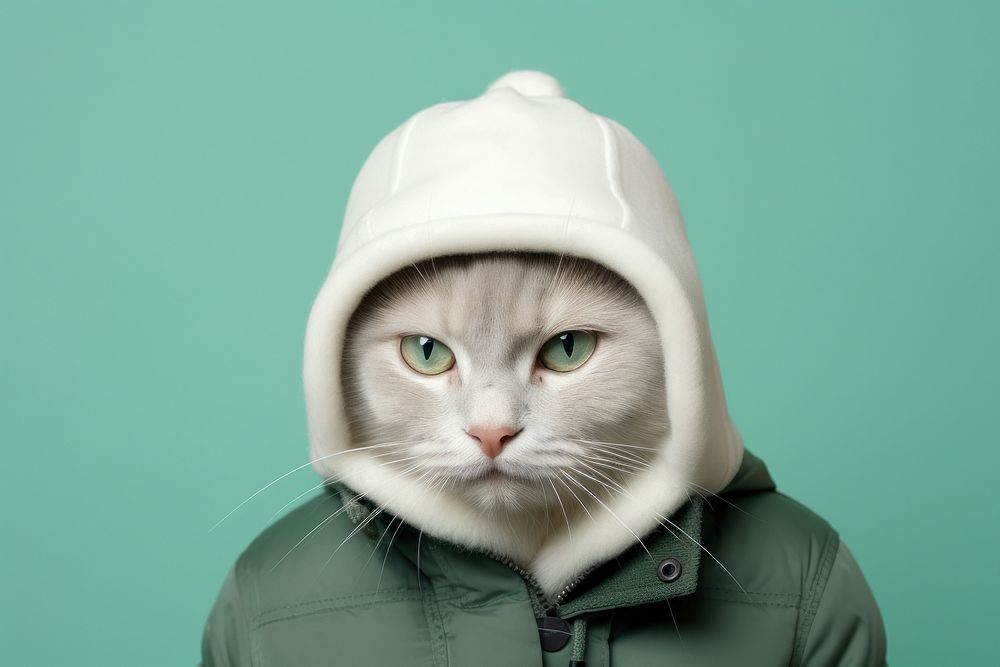 Cat sweatshirt portrait animal. 