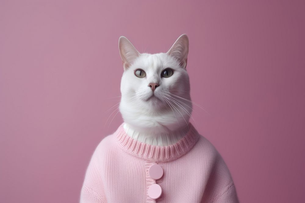 Cat sweater animal mammal. AI generated Image by rawpixel.