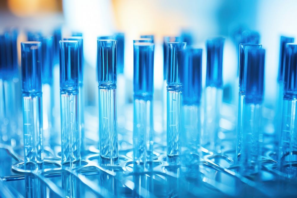 Blue biotechnology biochemistry laboratory. AI generated Image by rawpixel.
