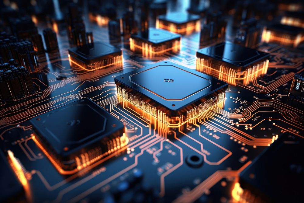 Electronics technology computer circuit board. 