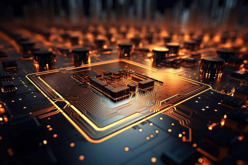 Electronics technology computer circuit board. AI generated Image by rawpixel.
