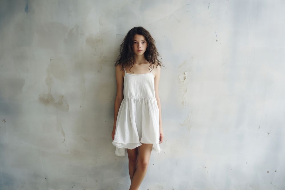 Dress fashion white contemplation. 