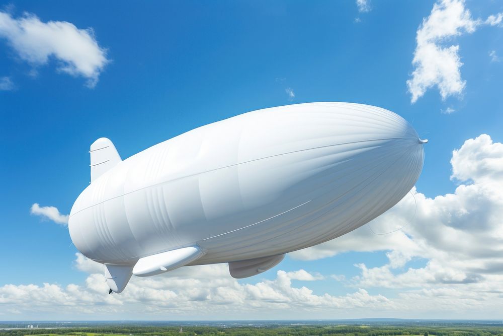 Blimp aircraft airship vehicle. AI generated Image by rawpixel.