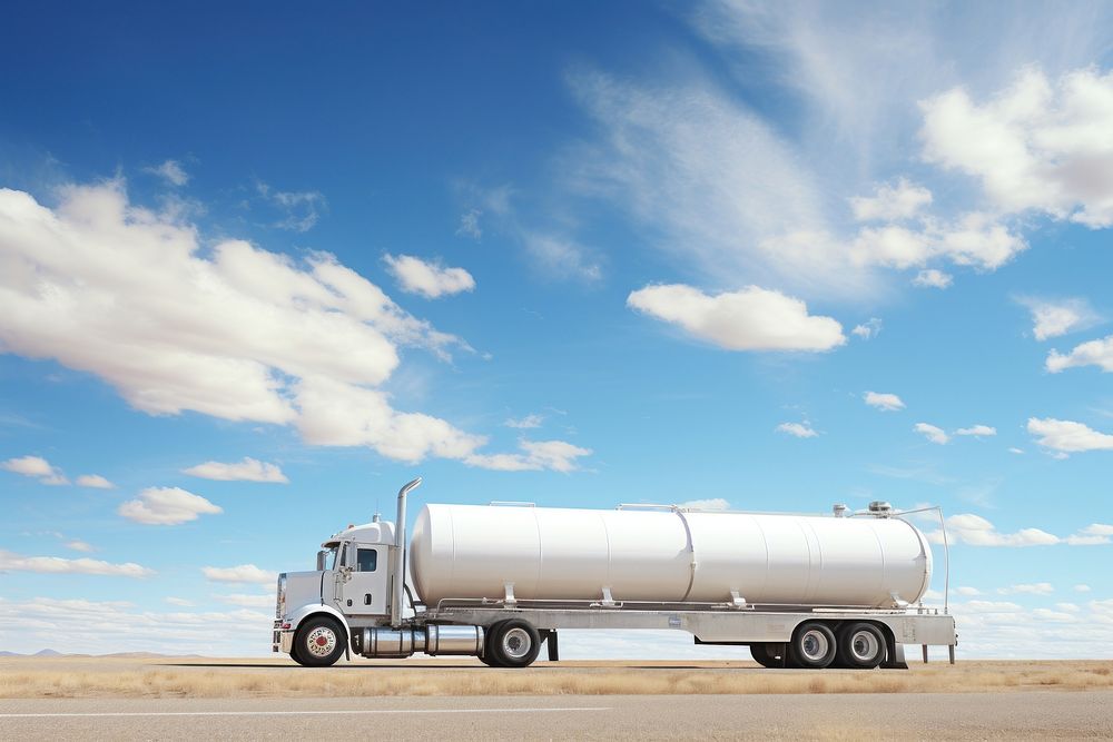 Tanker truck transportation vehicle blue. AI generated Image by rawpixel.