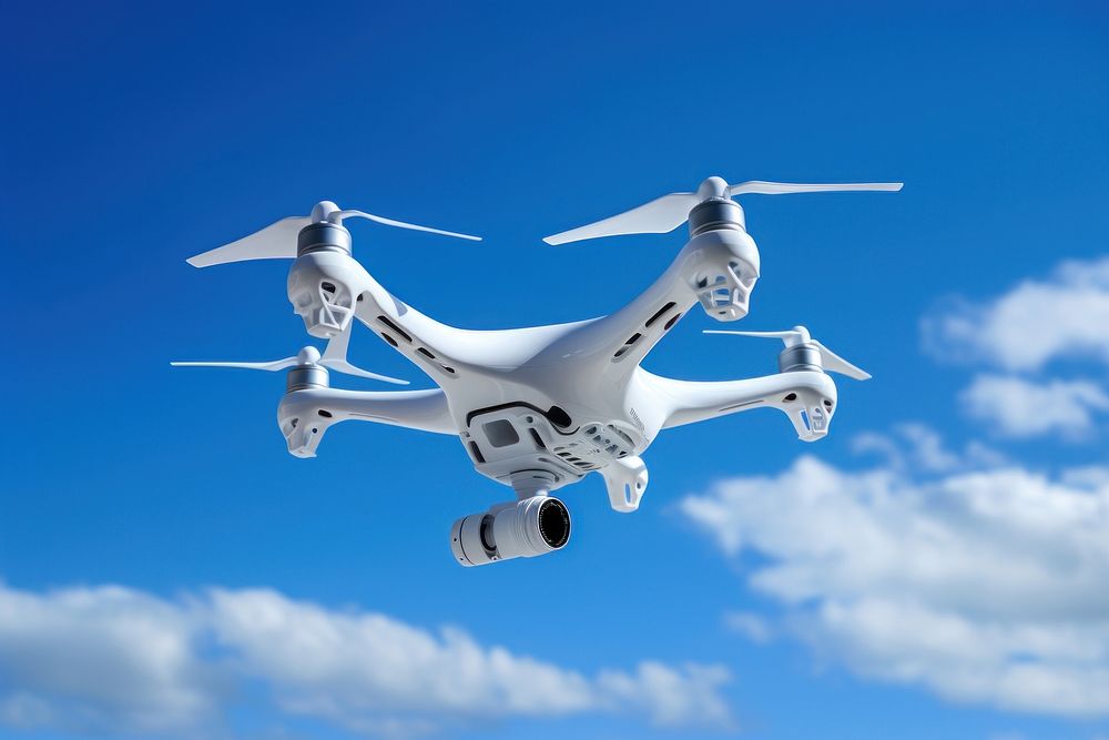 Drone aircraft vehicle flying. AI generated Image by rawpixel.