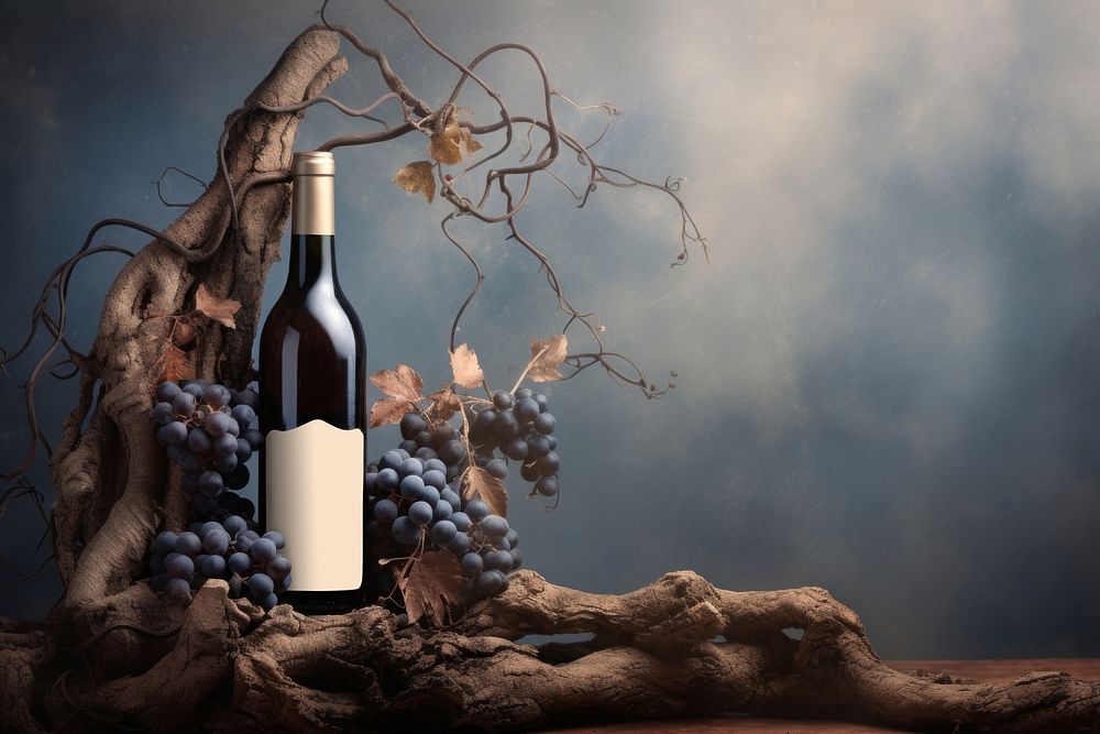 Bottle wine drink vine. AI generated Image by rawpixel.