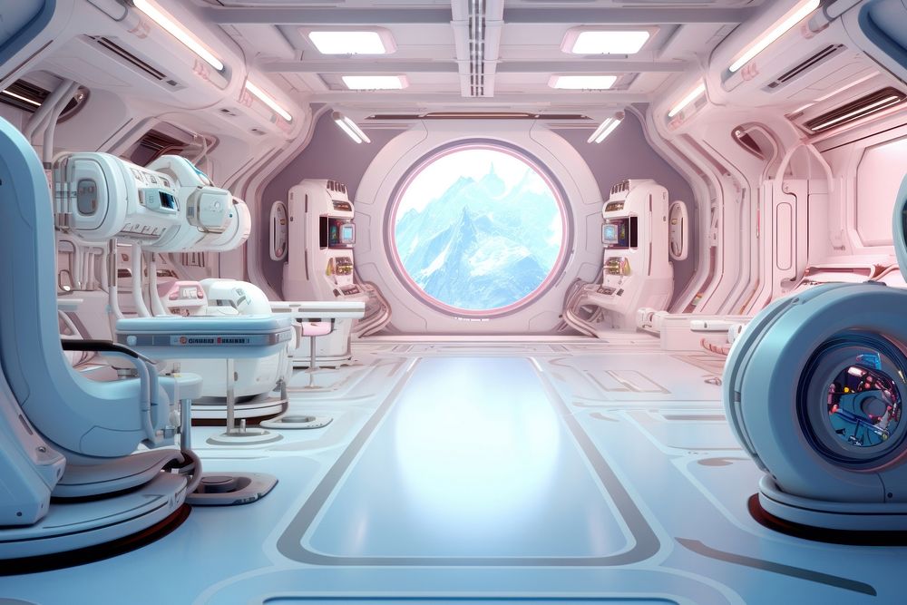 Architecture hospital space transportation. AI generated Image by rawpixel.