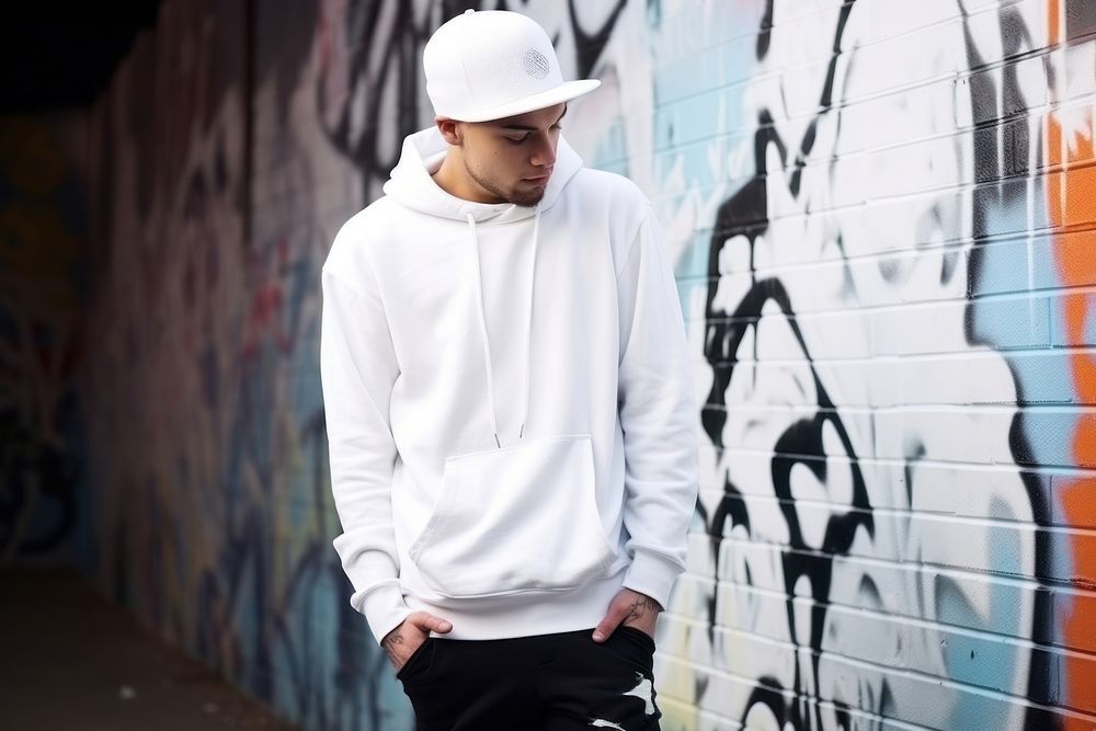 Sweatshirt graffiti hoodie white. 