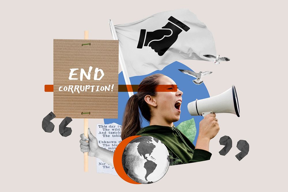 End corruption, woman protesting remix
