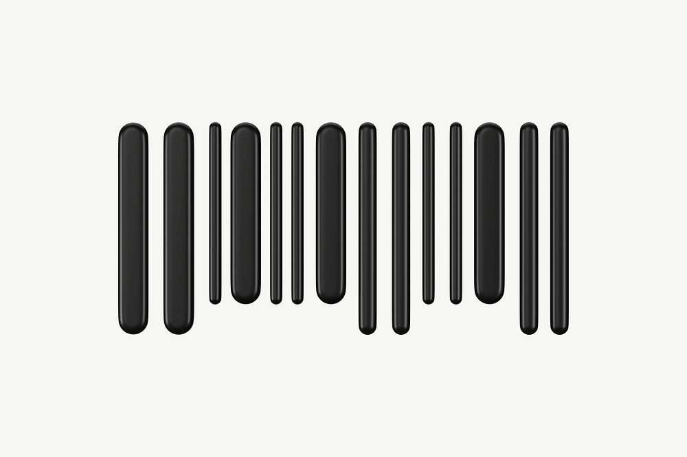 3D barcode, collage element psd