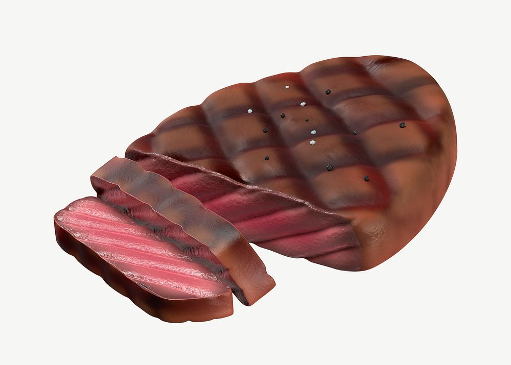 3D beef steak , collage element psd