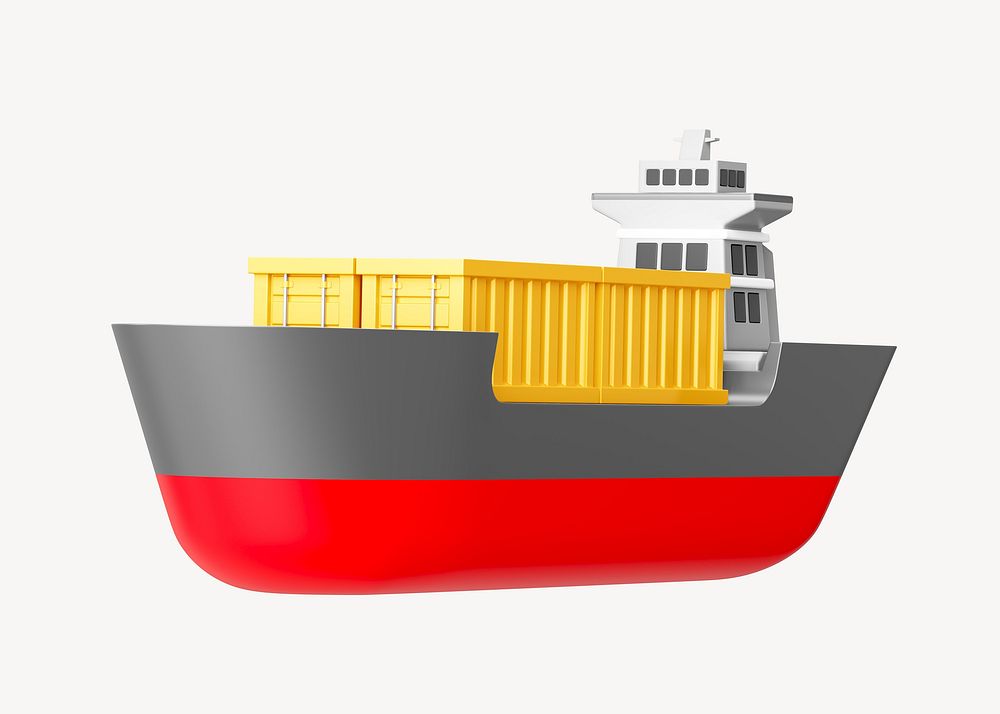 3D sea shipping, element illustration