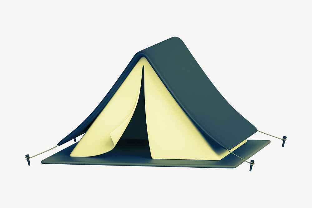 3D camping tent, collage element psd