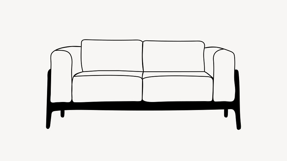 Sofa couch, aesthetic illustration design element vector