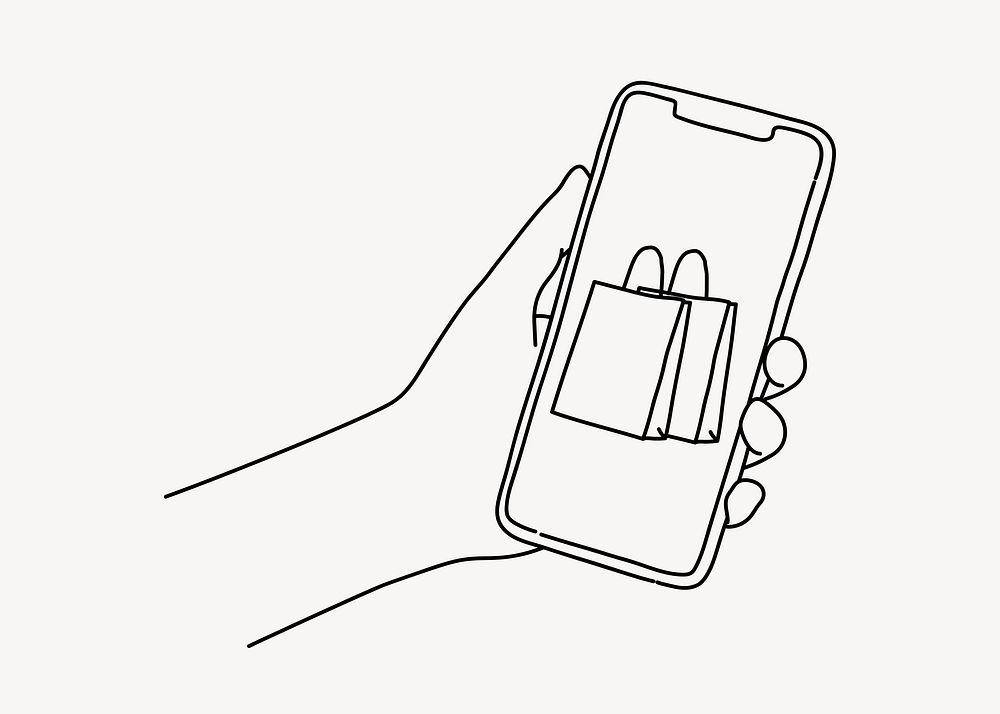 Online shopping hand drawn illustration vector