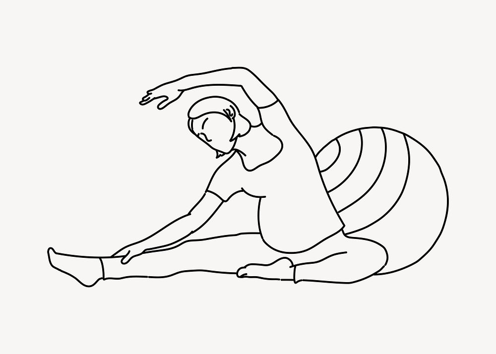 Pregnancy workout hand drawn illustration vector