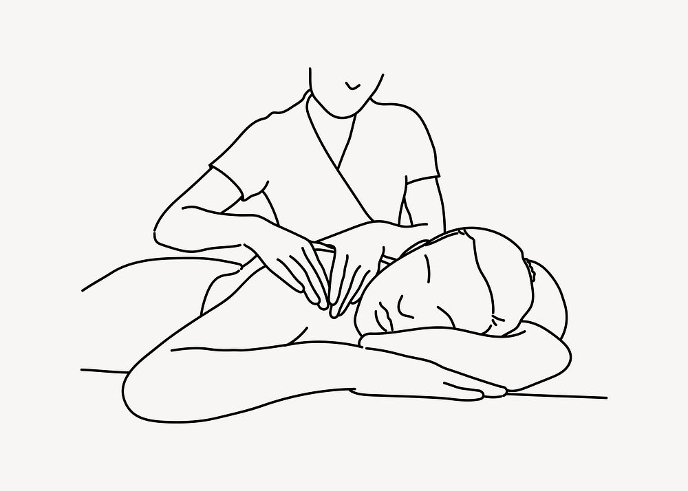 Spa & massage therapy hand drawn illustration vector