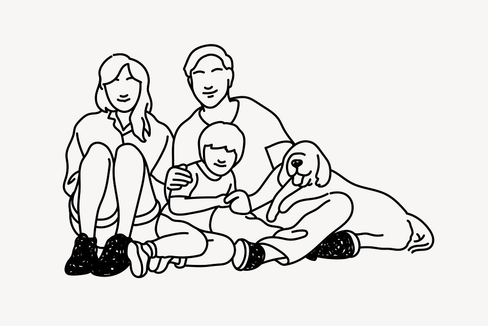 Happy family hand drawn illustration vector