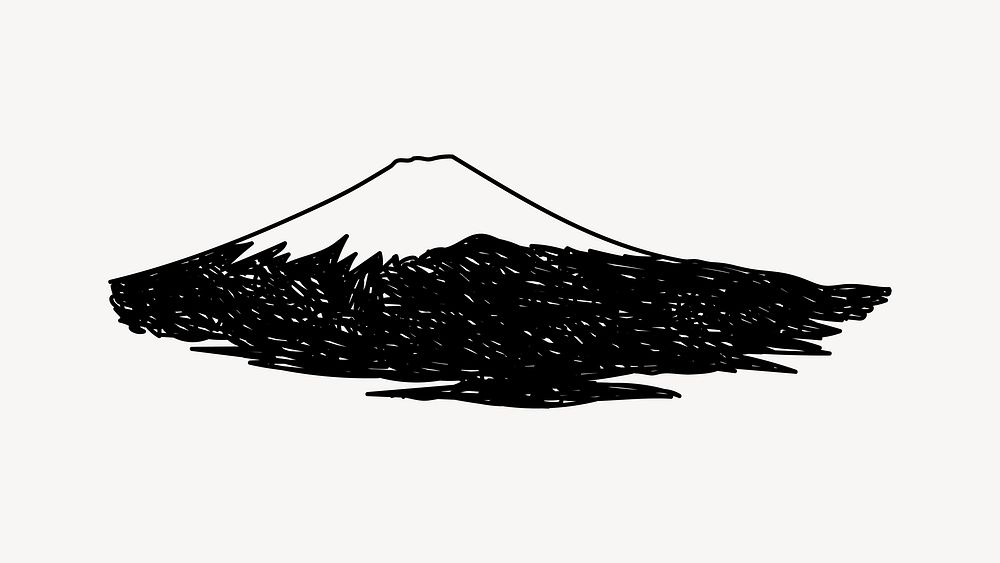 Mount Fuji Japan hand drawn illustration vector