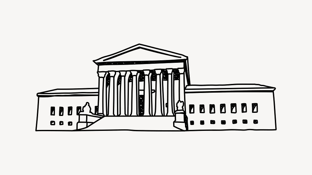 Supreme Court USA hand drawn illustration vector