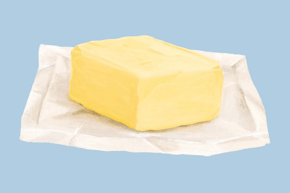 Pure butter, dairy product illustration
