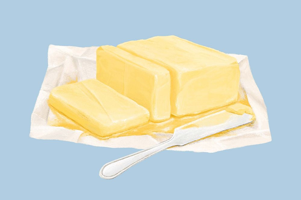 Pure butter, dairy product illustration