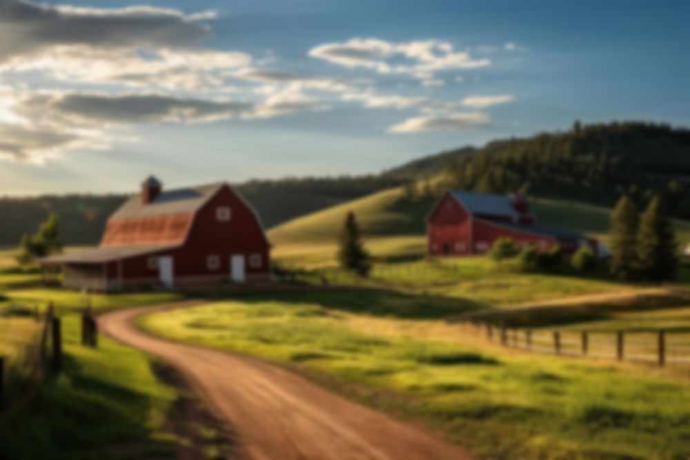 Blurred agricultural farm backdrop