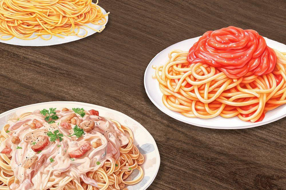 Spaghetti digital paint illustration