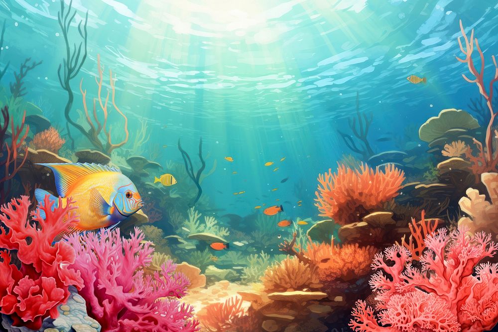 Digital paint underwater background