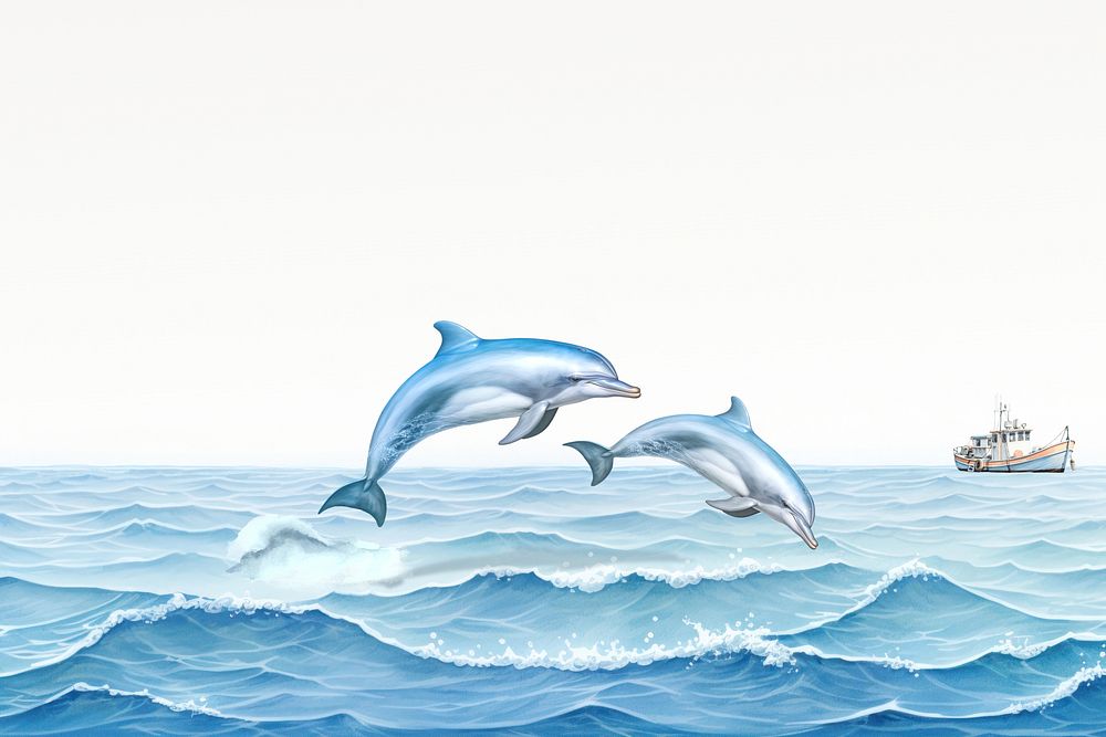 Dolphins digital paint background