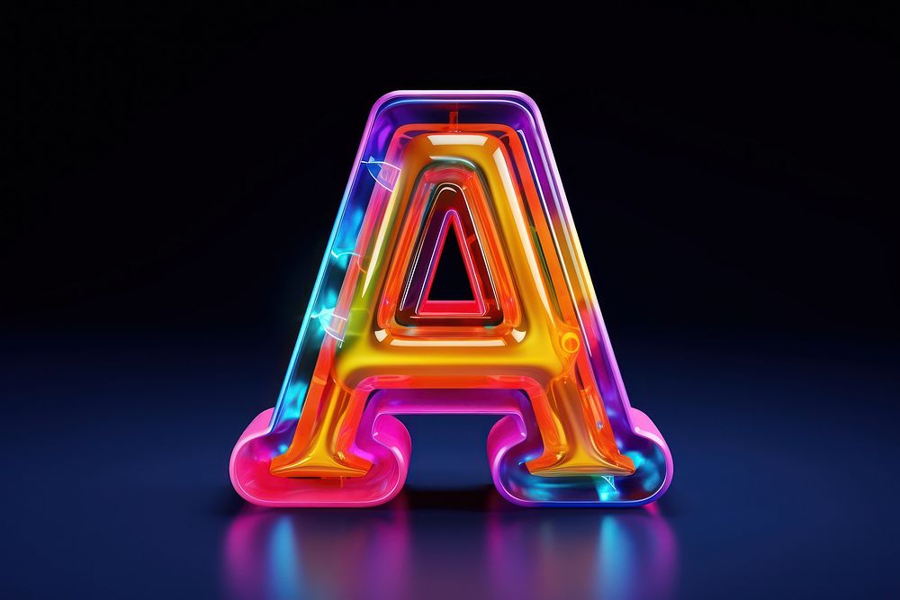 Neon light shape font. 