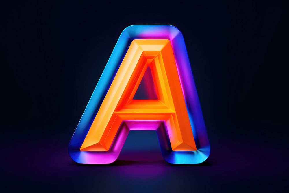 Neon shape light font. AI generated Image by rawpixel.