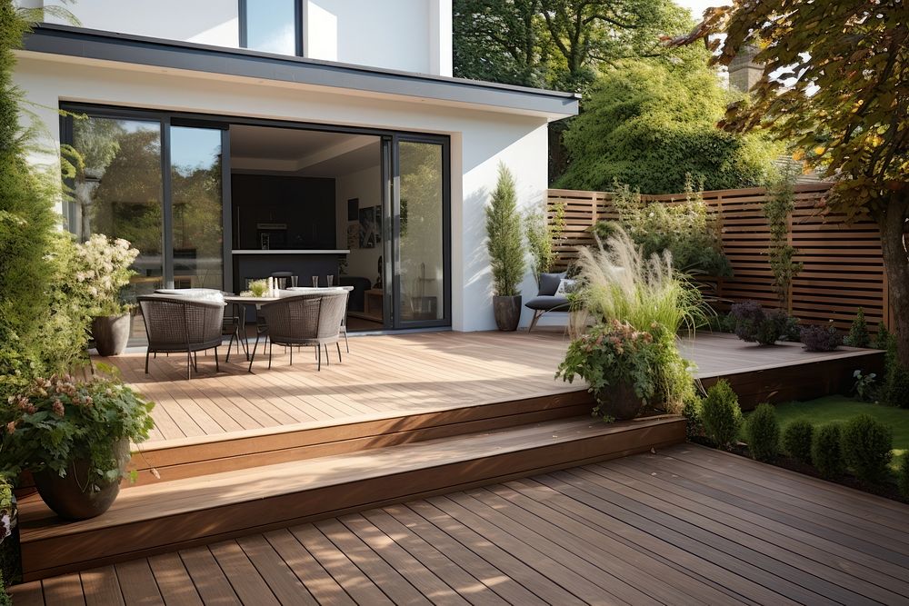 Patio deck wood architecture. AI generated Image by rawpixel.