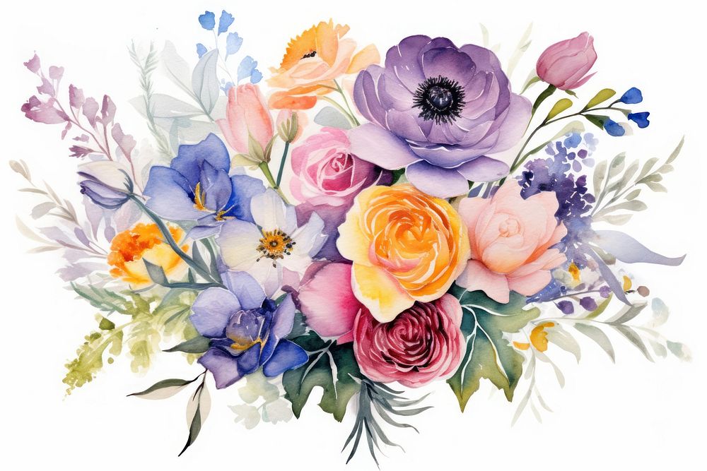 Flower painting pattern plant. AI | Premium Photo Illustration - rawpixel
