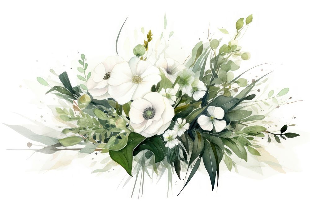 Flower plant white green. AI generated Image by rawpixel.