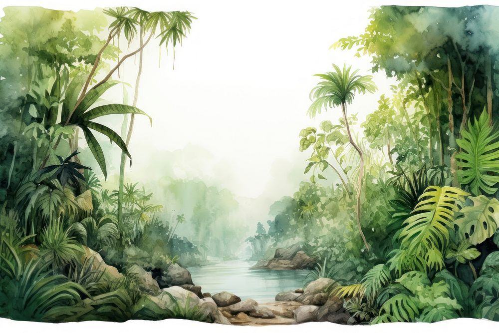 Nature vegetation rainforest landscape. AI generated Image by rawpixel.