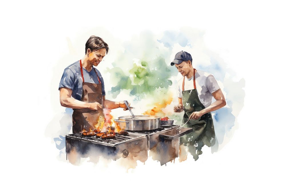 Cooking grilling person adult. AI generated Image by rawpixel.