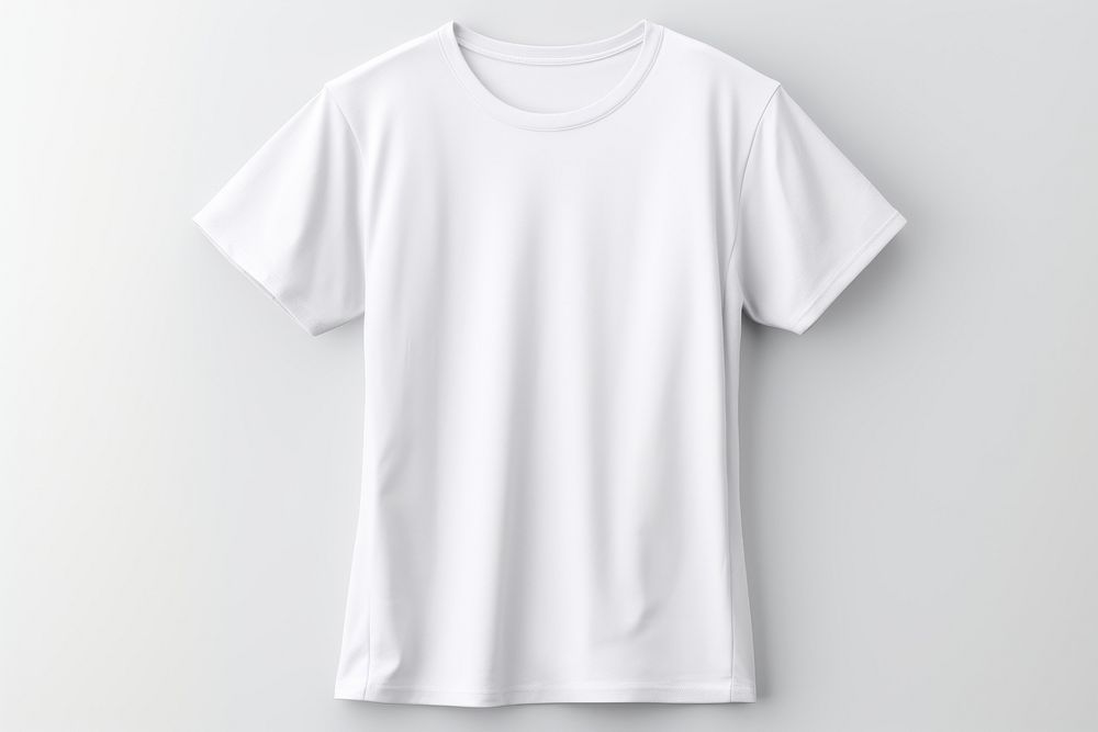 White t-shirt sleeve white background. 