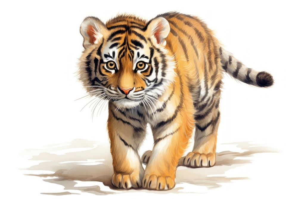 Tiger wildlife cartoon animal. 