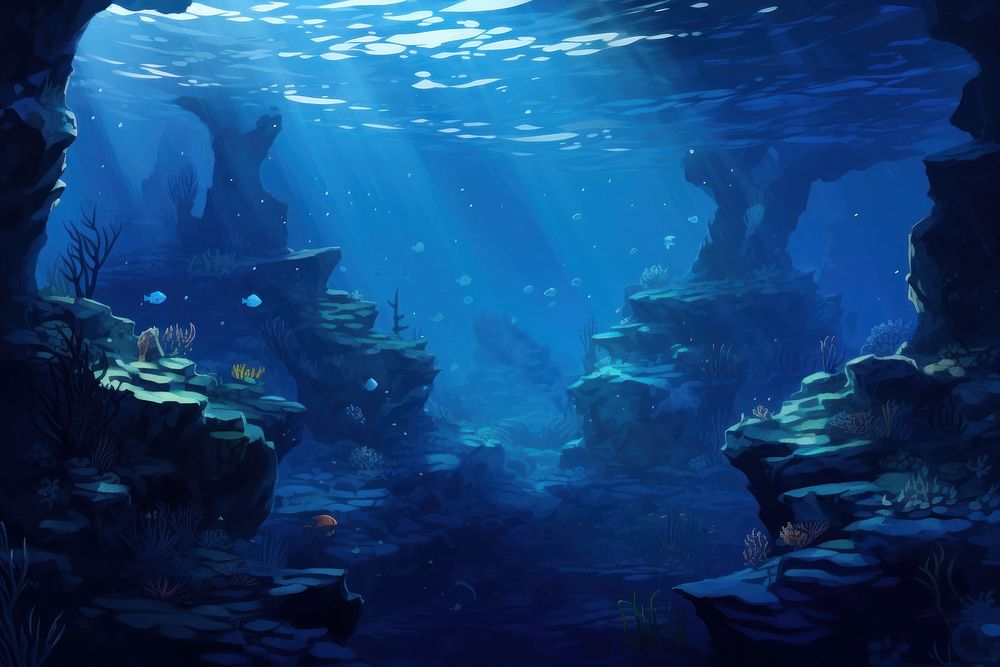 Ocean sea underwater aquarium. AI generated Image by rawpixel.